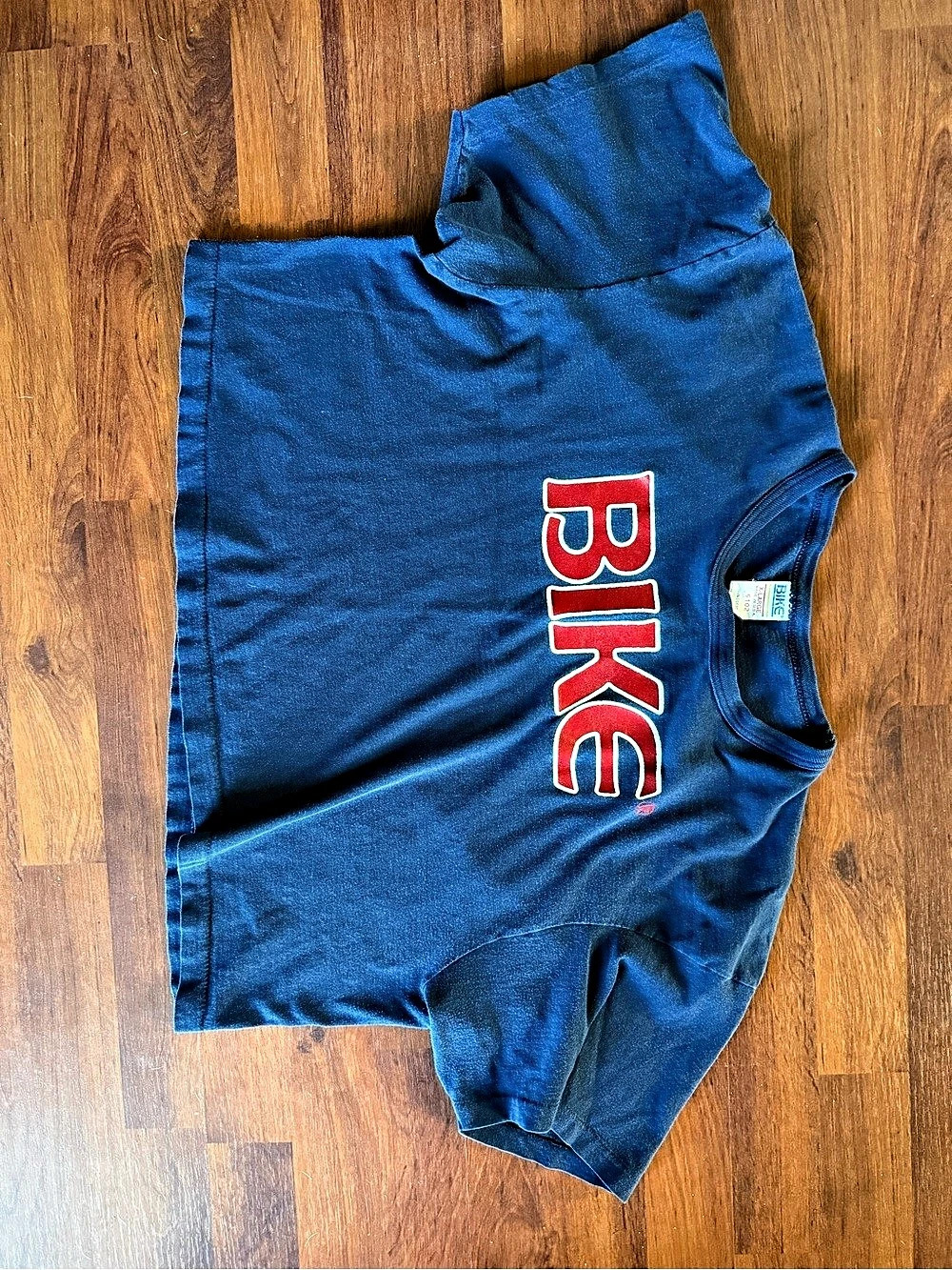 BIKE T-Shirt Graphic Tee Crop Navy Blue Size XL